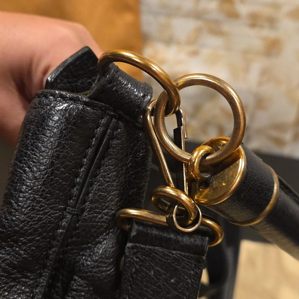 Burberry Black Leather Shoulder Bag with Gold Hardware - Picture 7 of 10
